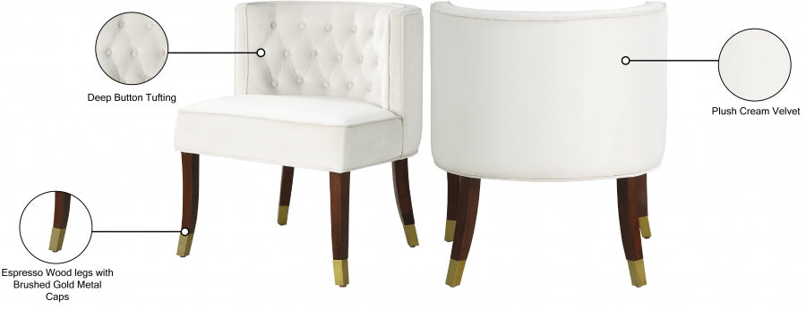 Chaise de salle à manger en velours Perry