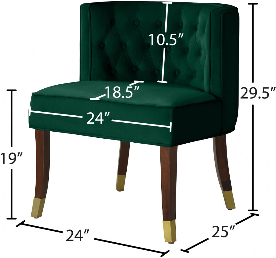 Chaise de salle à manger en velours Perry