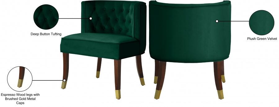 Chaise de salle à manger en velours Perry