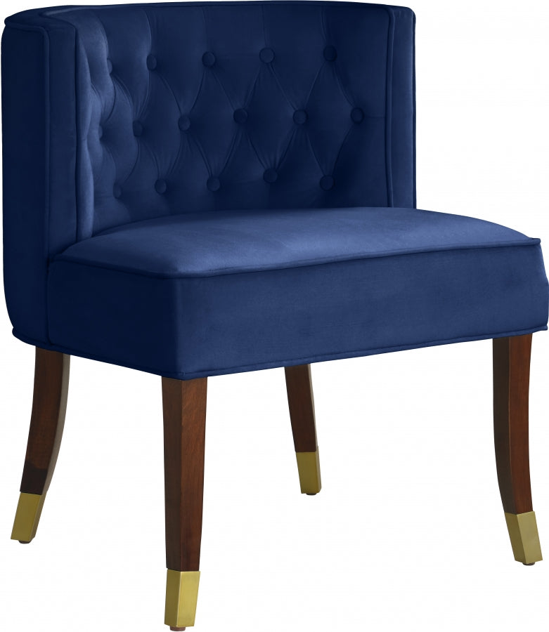 Chaise de salle à manger en velours Perry