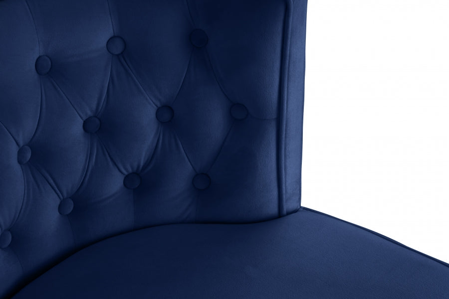 Chaise de salle à manger en velours Perry