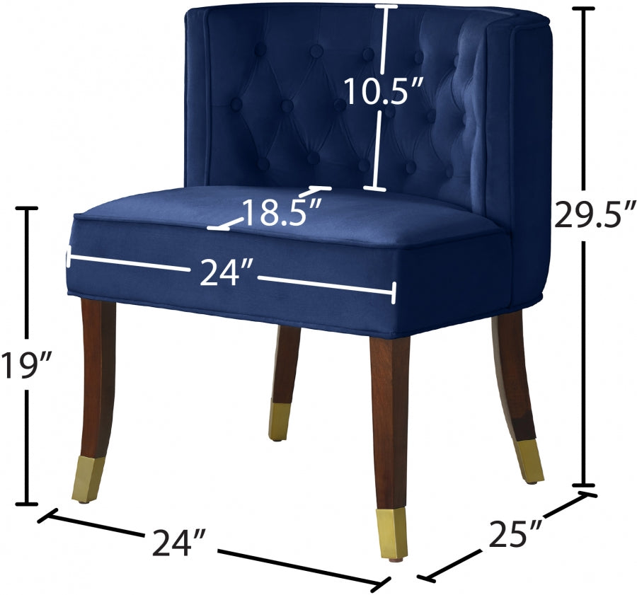 Chaise de salle à manger en velours Perry