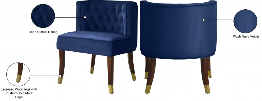 Chaise de salle à manger en velours Perry