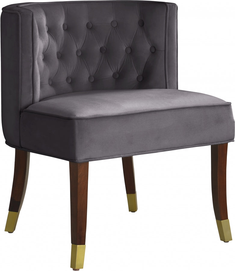 Chaise de salle à manger en velours Perry