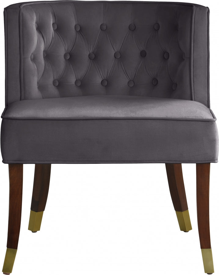 Chaise de salle à manger en velours Perry