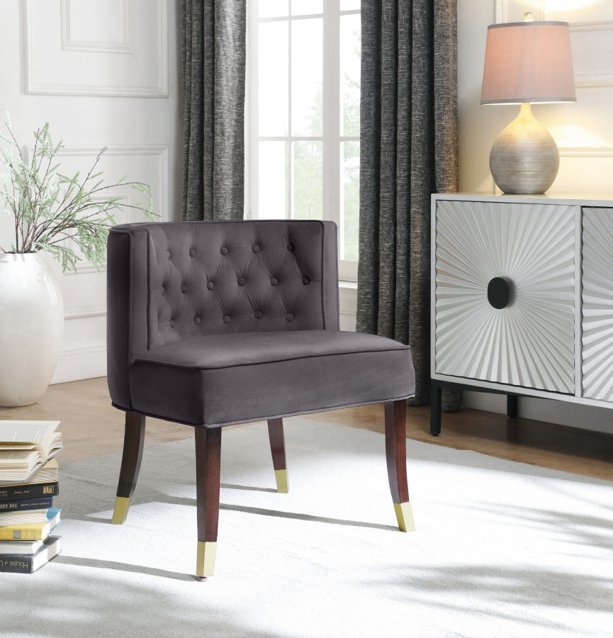 Chaise de salle à manger en velours Perry