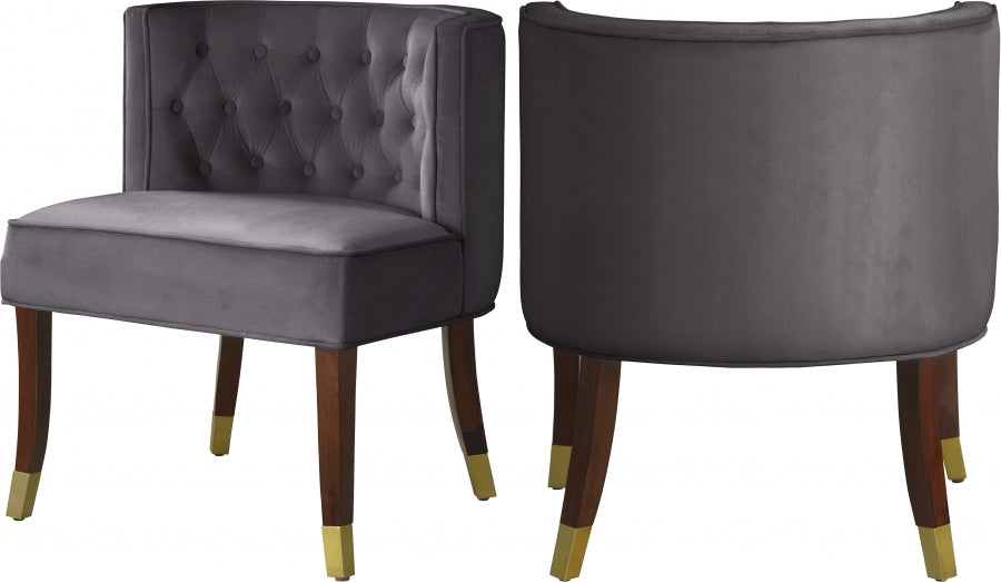 Chaise de salle à manger en velours Perry