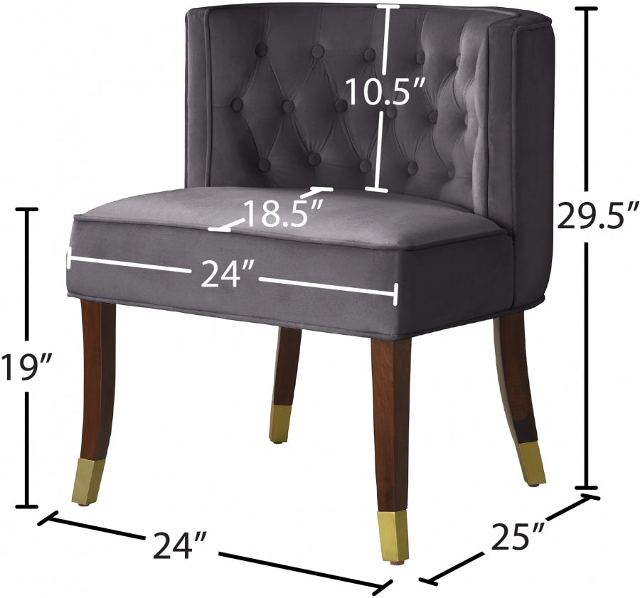 Chaise de salle à manger en velours Perry