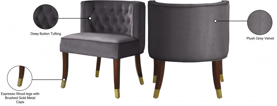 Chaise de salle à manger en velours Perry