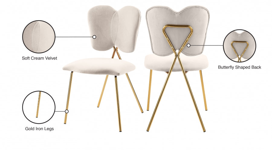 Chaise de salle à manger en velours Angel