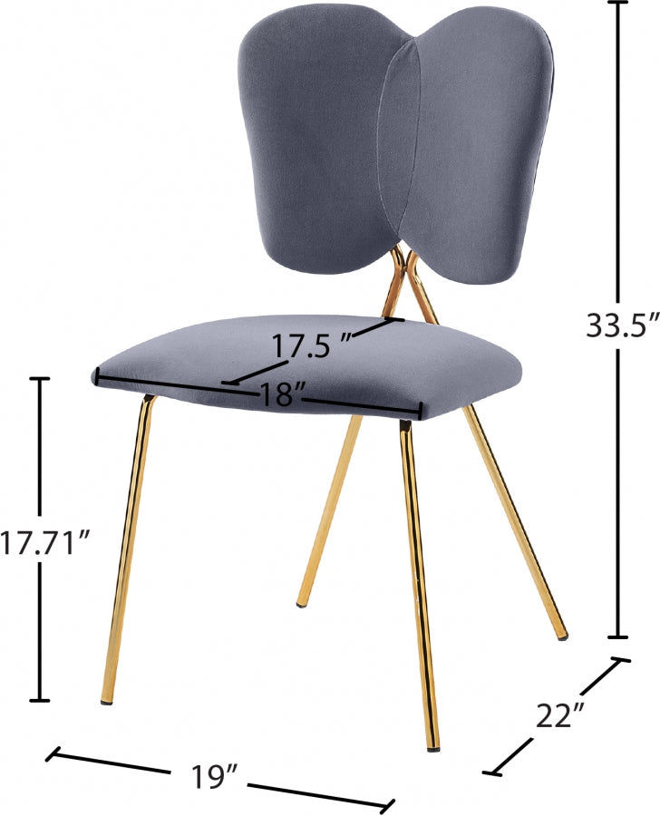 Chaise de salle à manger en velours Angel