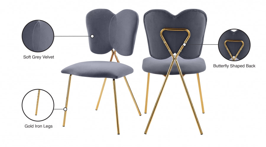 Chaise de salle à manger en velours Angel