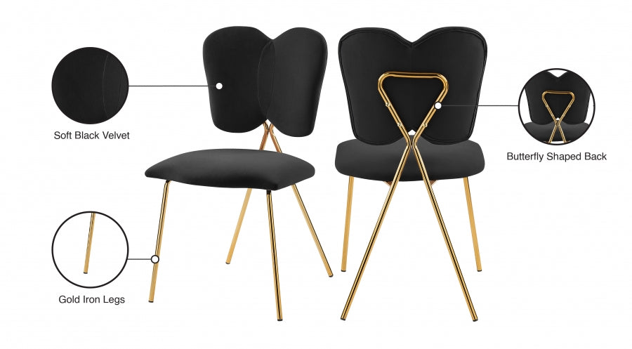 Chaise de salle à manger en velours Angel