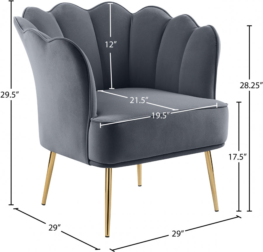 Chaise d'appoint en velours Jester