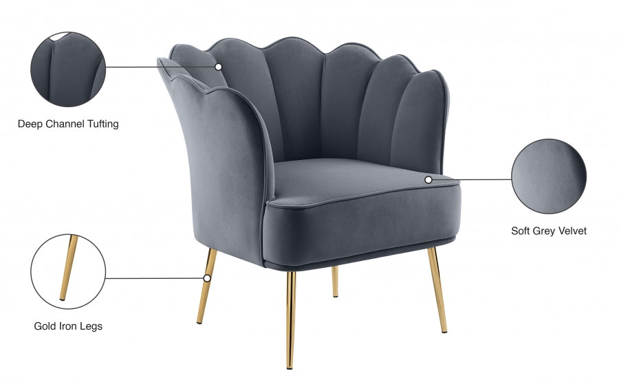 Chaise d'appoint en velours Jester