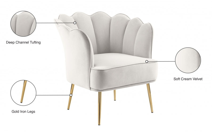 Chaise d'appoint en velours Jester