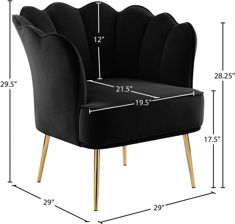 Chaise d'appoint en velours Jester