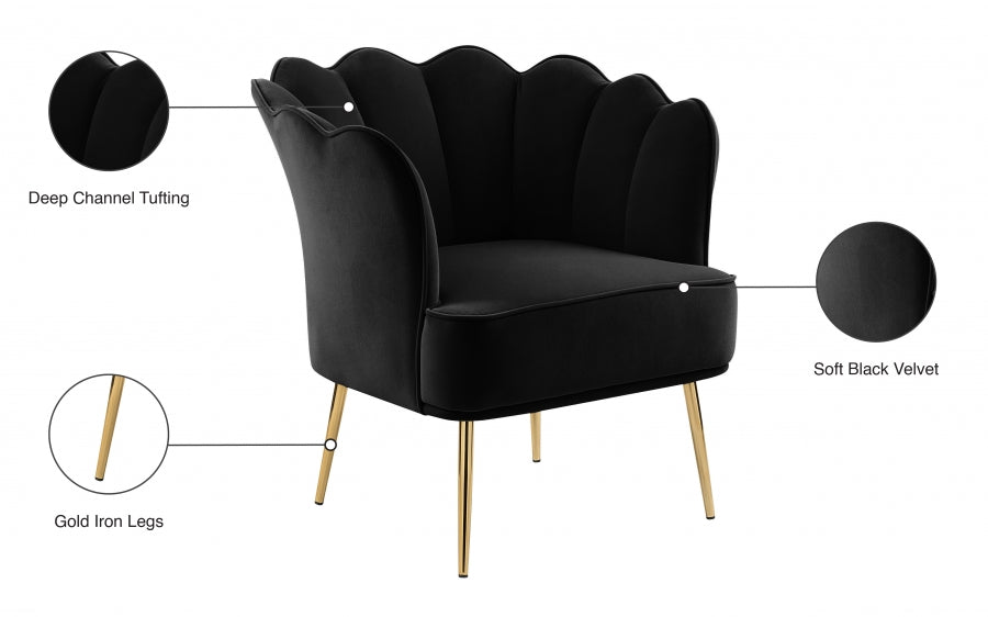 Chaise d'appoint en velours Jester
