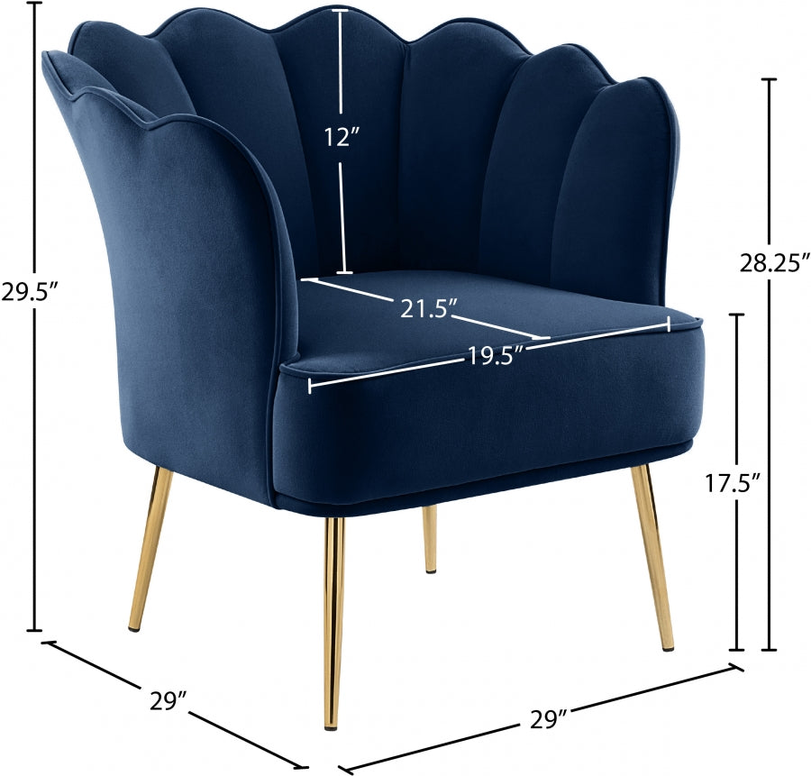 Chaise d'appoint en velours Jester