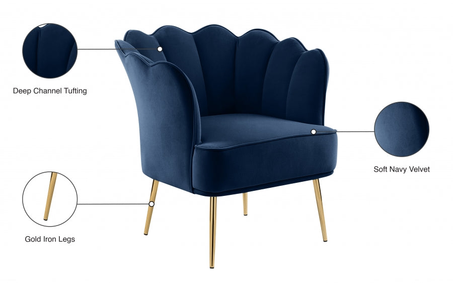 Chaise d'appoint en velours Jester