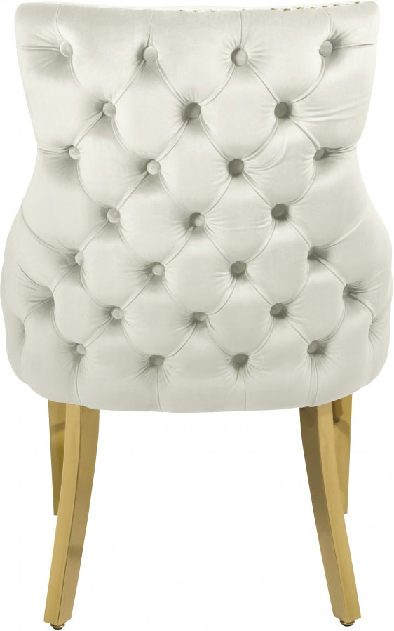 Chaise de salle à manger en velours Tuft