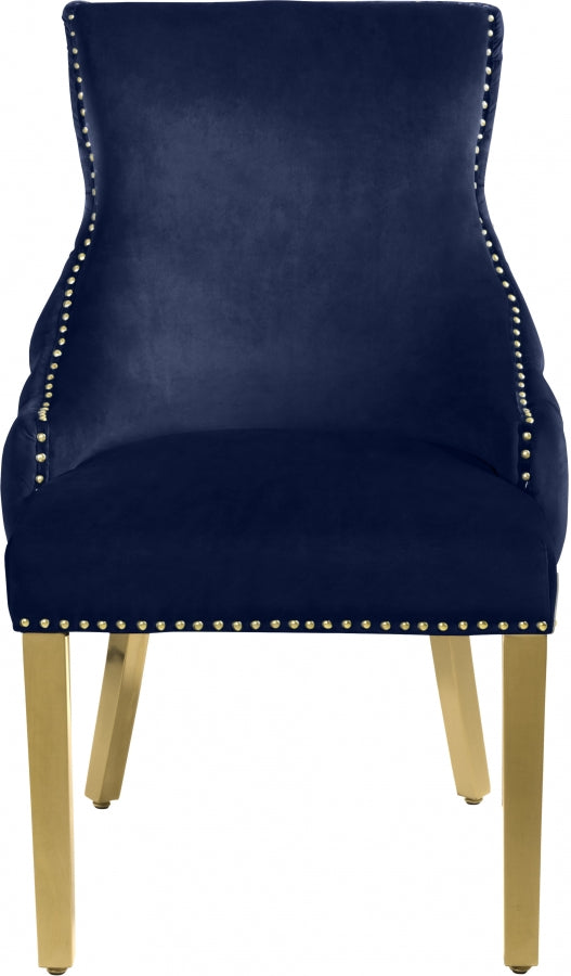 Chaise de salle à manger en velours Tuft