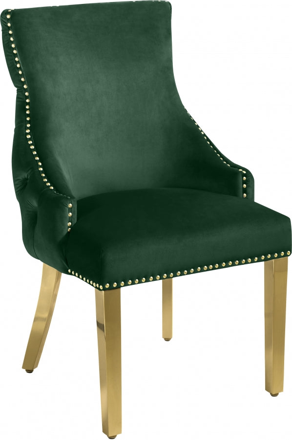 Chaise de salle à manger en velours Tuft