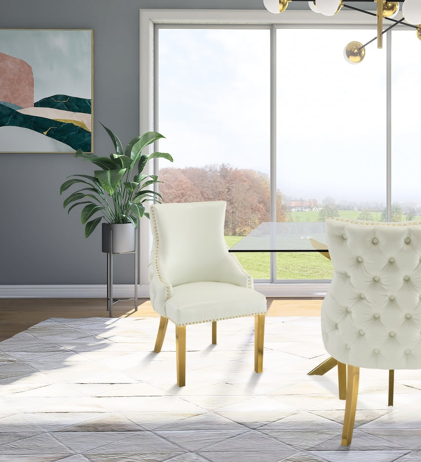 Chaise de salle à manger en similicuir Tuft