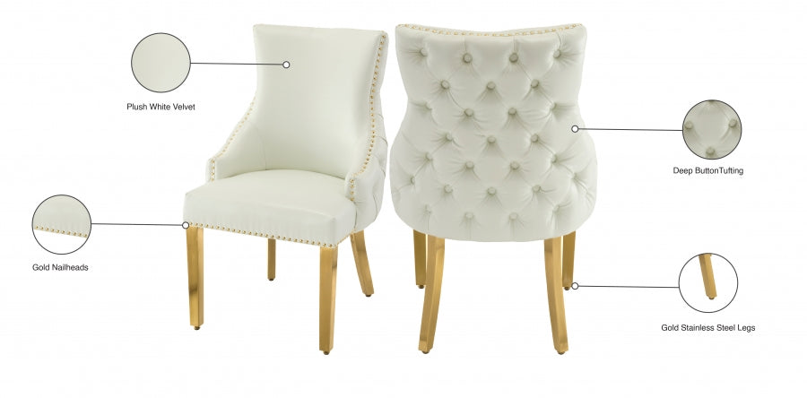 Chaise de salle à manger en similicuir Tuft