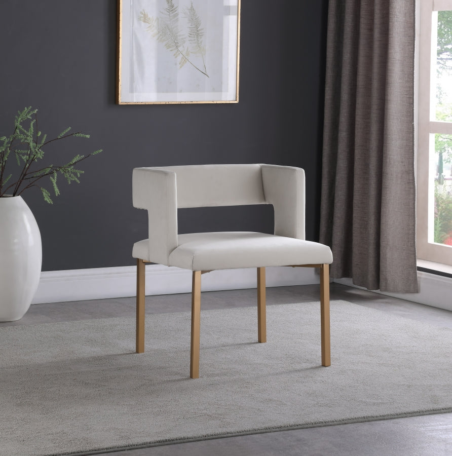 Chaise de salle à manger en velours Caleb