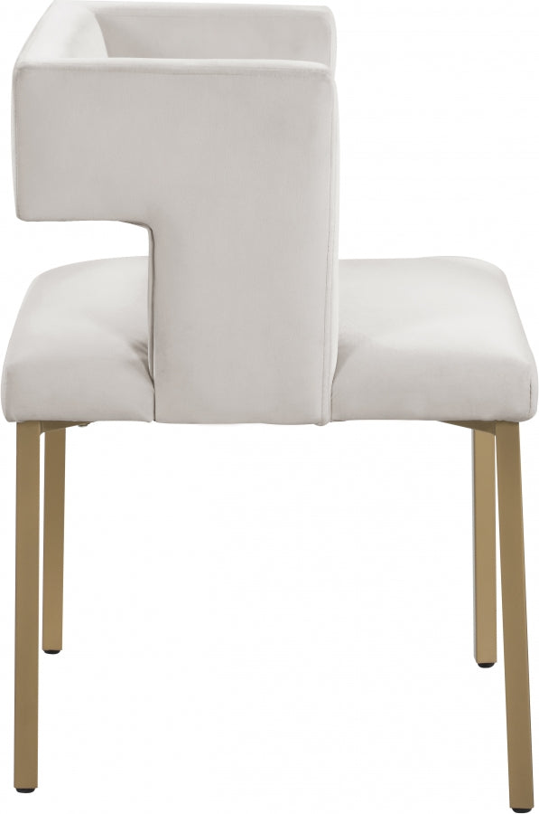 Chaise de salle à manger en velours Caleb