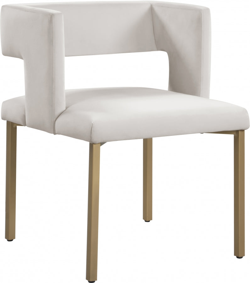 Chaise de salle à manger en velours Caleb