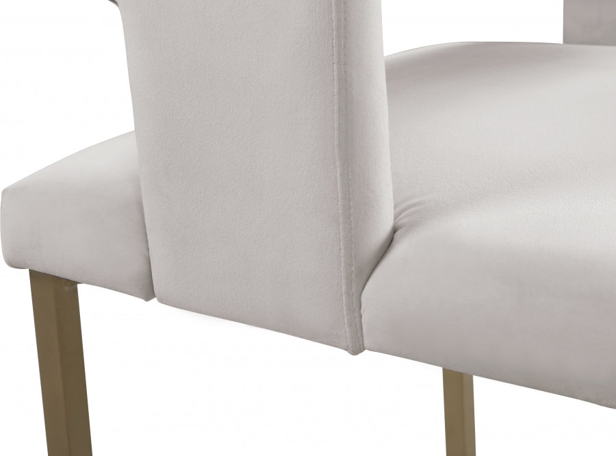 Chaise de salle à manger en velours Caleb