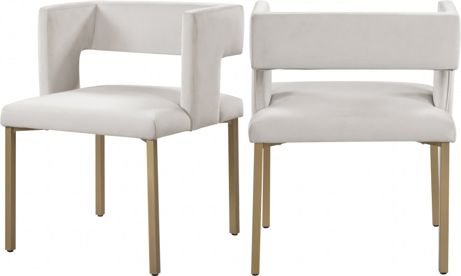 Chaise de salle à manger en velours Caleb