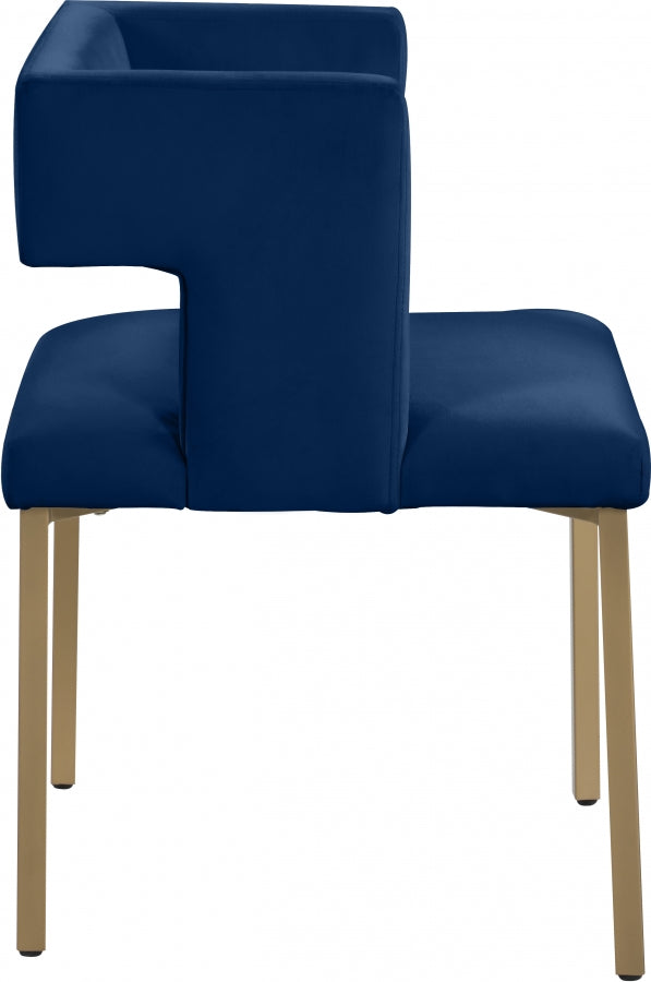Chaise de salle à manger en velours Caleb