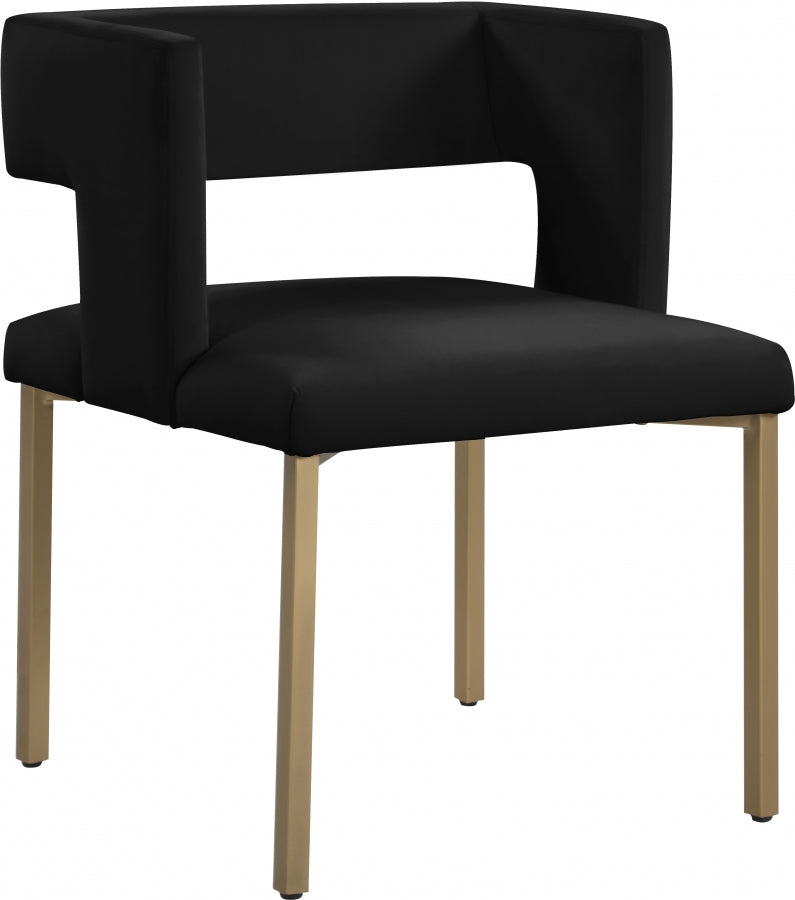 Chaise de salle à manger en velours Caleb