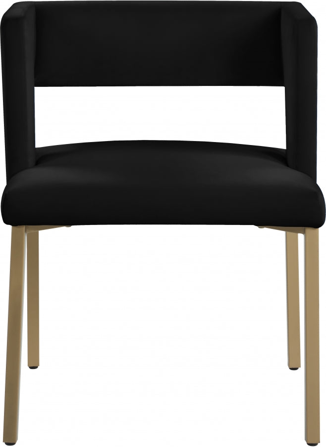 Chaise de salle à manger en velours Caleb