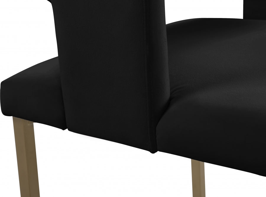 Chaise de salle à manger en velours Caleb