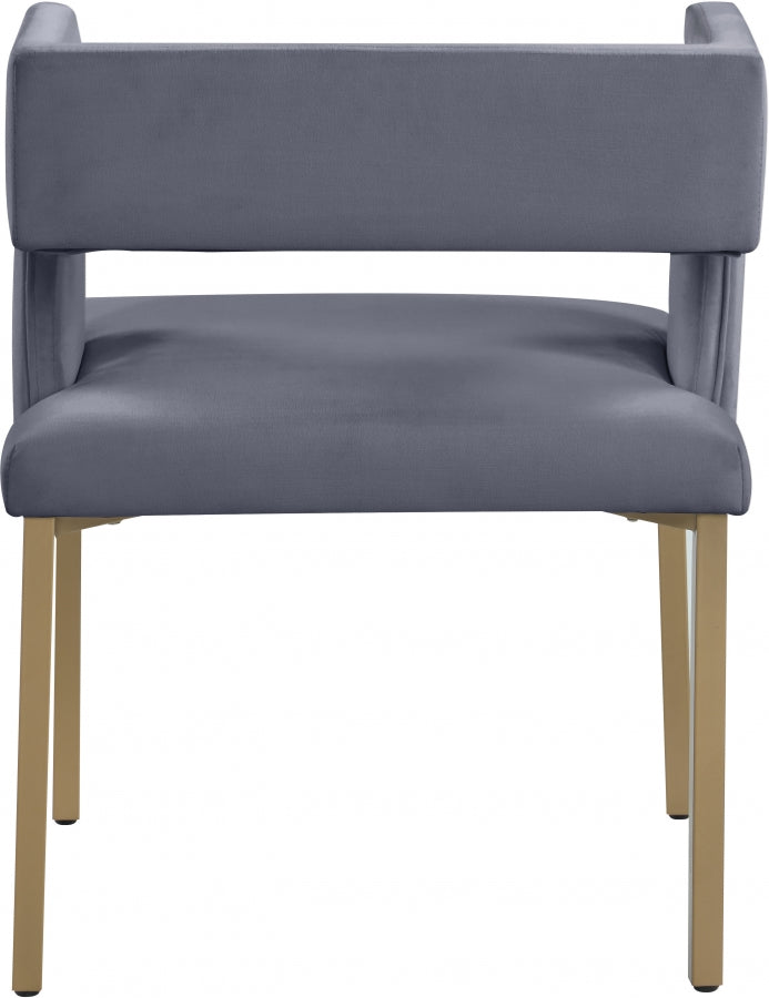 Chaise de salle à manger en velours Caleb