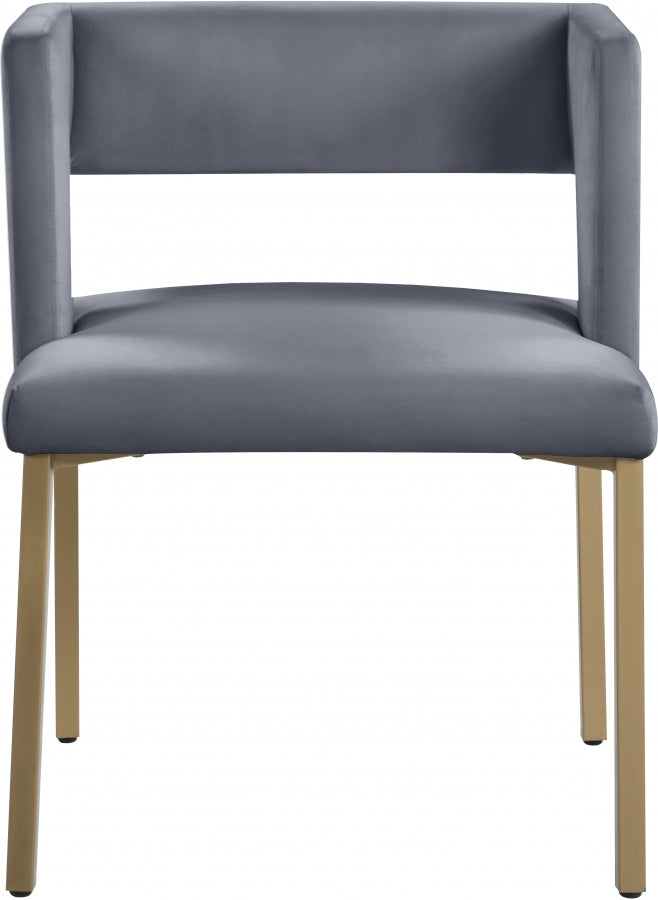 Chaise de salle à manger en velours Caleb