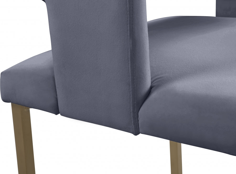 Chaise de salle à manger en velours Caleb
