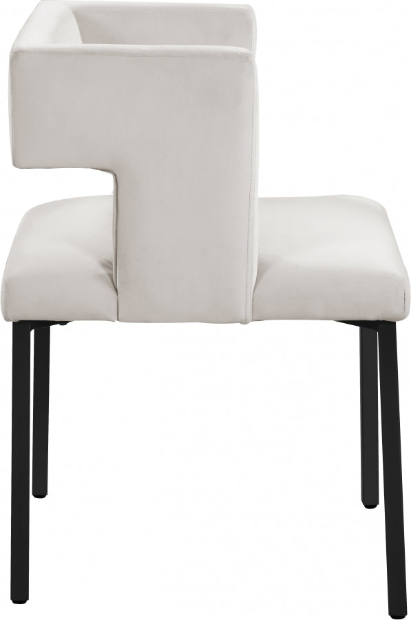 Chaise de salle à manger en velours Caleb