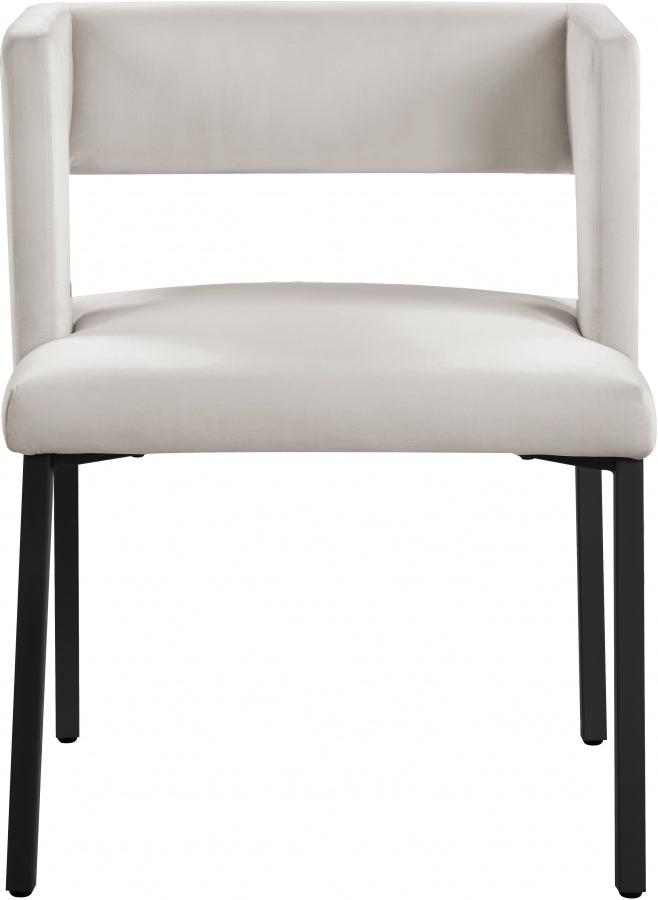 Chaise de salle à manger en velours Caleb