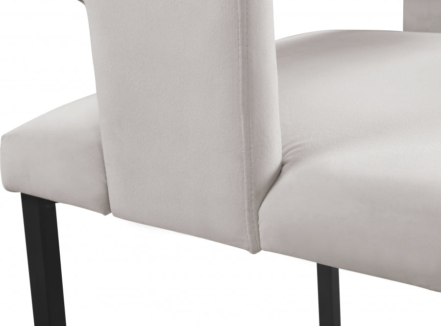 Chaise de salle à manger en velours Caleb