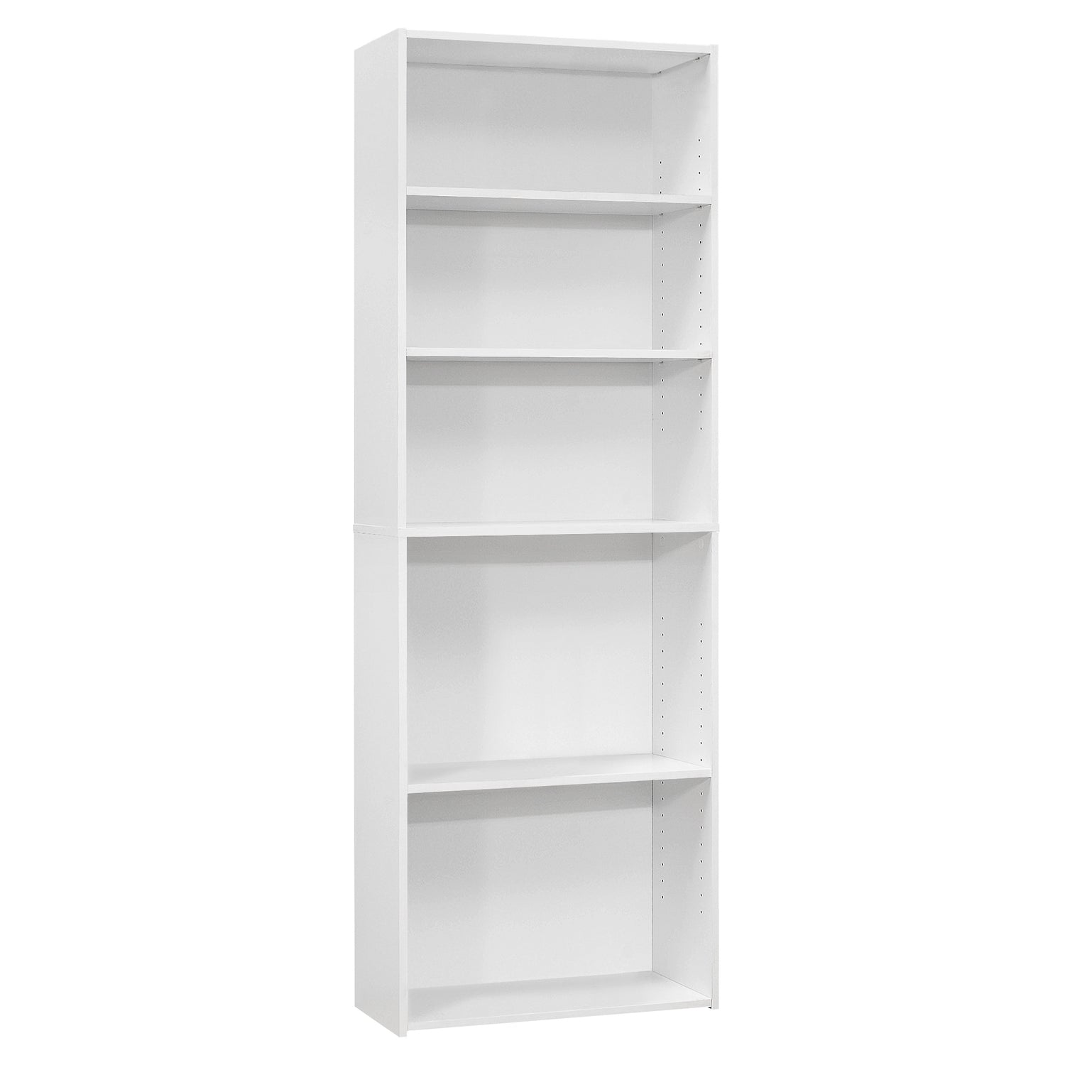 BIBLIOTHÈQUE - 72"H / BLANCHE AVEC 5 COMPRIMÉS 