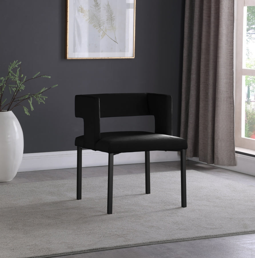Chaise de salle à manger en velours Caleb