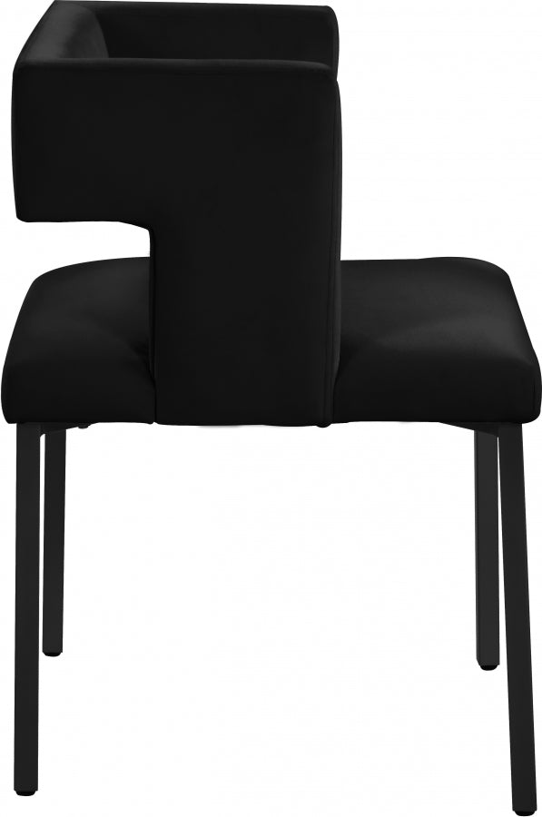 Chaise de salle à manger en velours Caleb