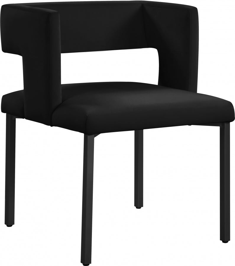 Chaise de salle à manger en velours Caleb