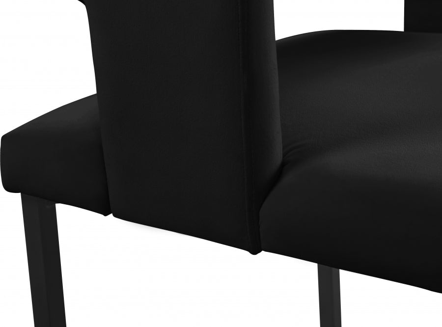 Chaise de salle à manger en velours Caleb