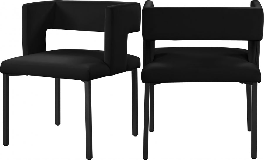 Chaise de salle à manger en velours Caleb